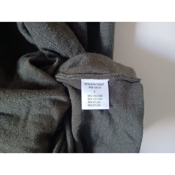 Pink Clover Stitch Fix Cardigan Sweater Open Front Pockets Olive Green S - Picture 6 of 7